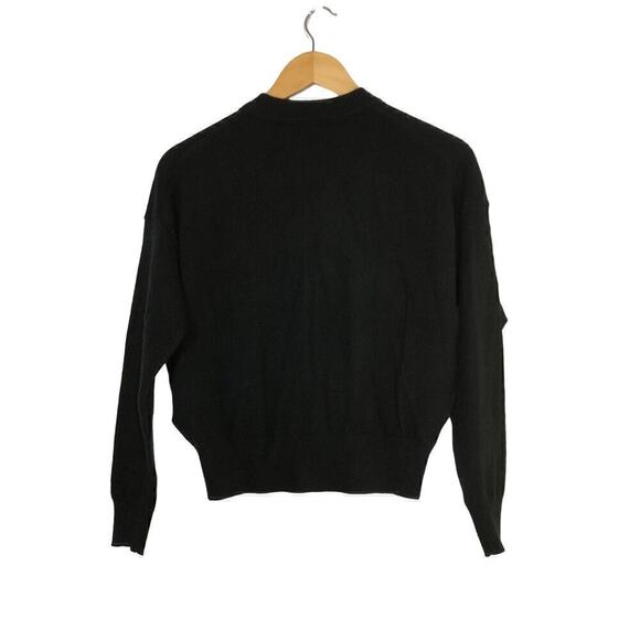 Madewell (Re)sponsible Sweater Cashmere V-Neck Crop Pullover True Black NWT XS - Picture 4 of 9